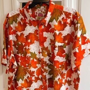 Retro Rifle 3XL Rule 1. Autumn Leaf Print Men's Shirt